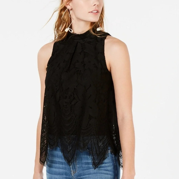 love, Fire Tops - Love Fire Sleeveless Floral Lace Top Size XS